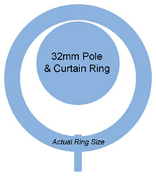 32mm Pole and Curtain Ring